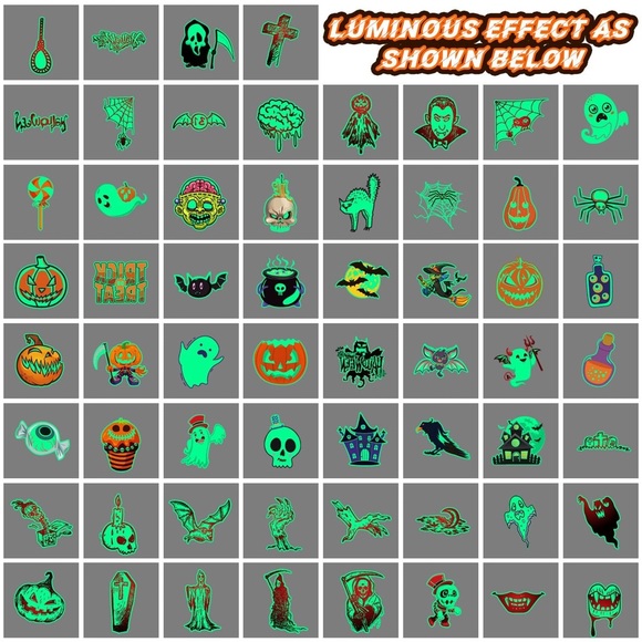 Halloween Tattoos for Kids, Individually Wrapped Glow In the Dark Kids Tattoos - Picture 5 of 11